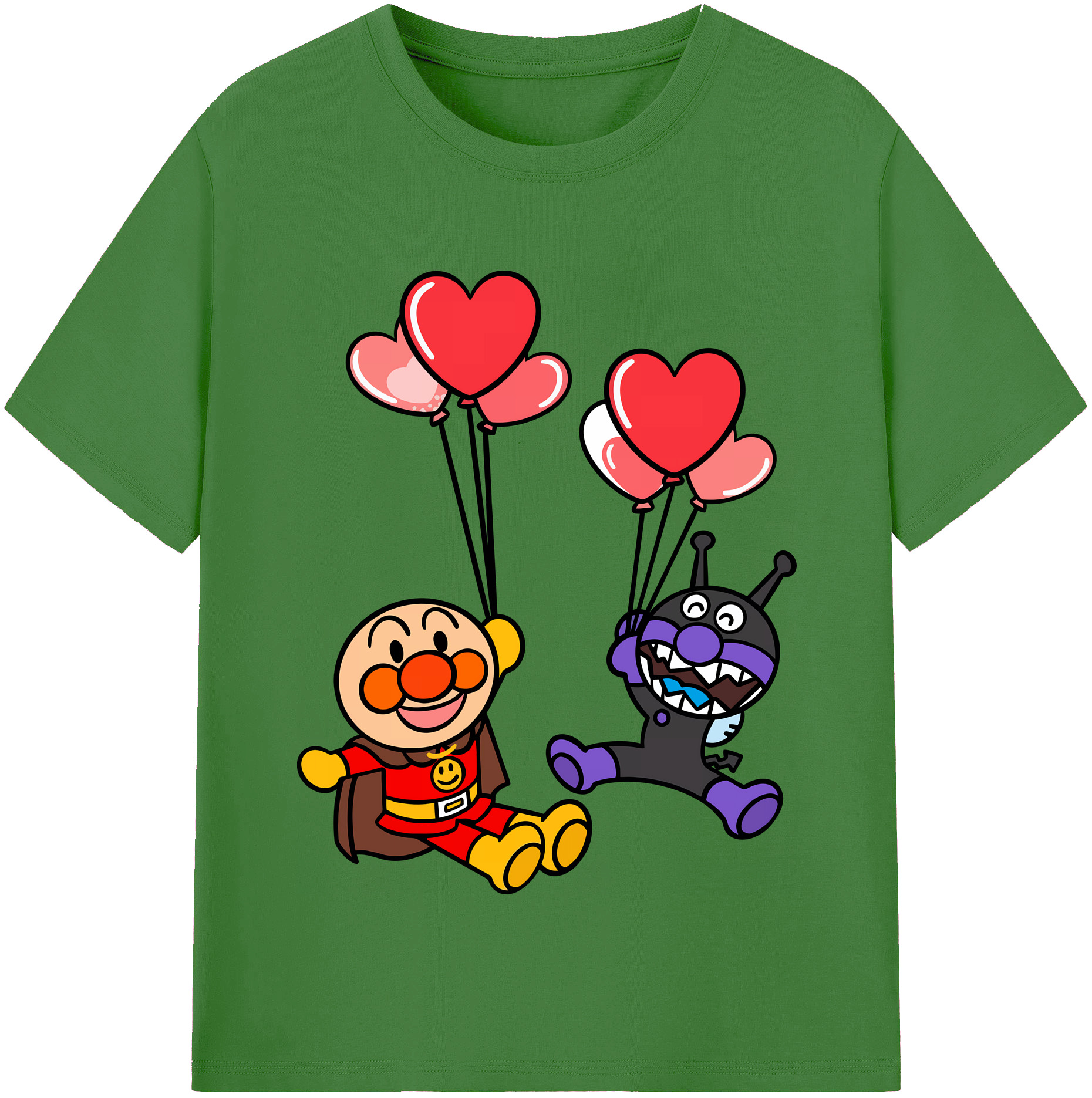 （画像用） アンパンマン Anpanman レディースカジュアルプリントTシャツ（綿100％）